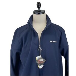 Core365 by North End Warm Logik Navy Blue Softshell Jacket‎ Mens L Zip Pockets